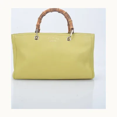 Bolsa Shopper Gucci Bamboo Amarilla