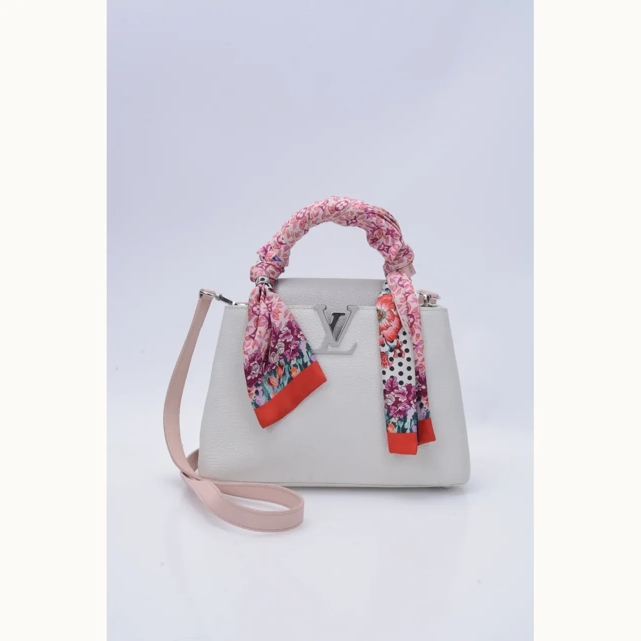 Bolsa Louis Vuitton Capucines BB Tricolor + Twilly Beige