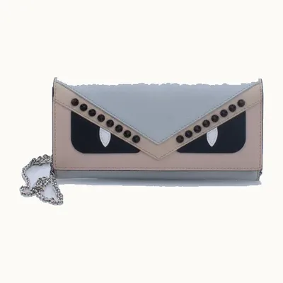 Bolsa Fendi Monster Studded Continental WOC Azul