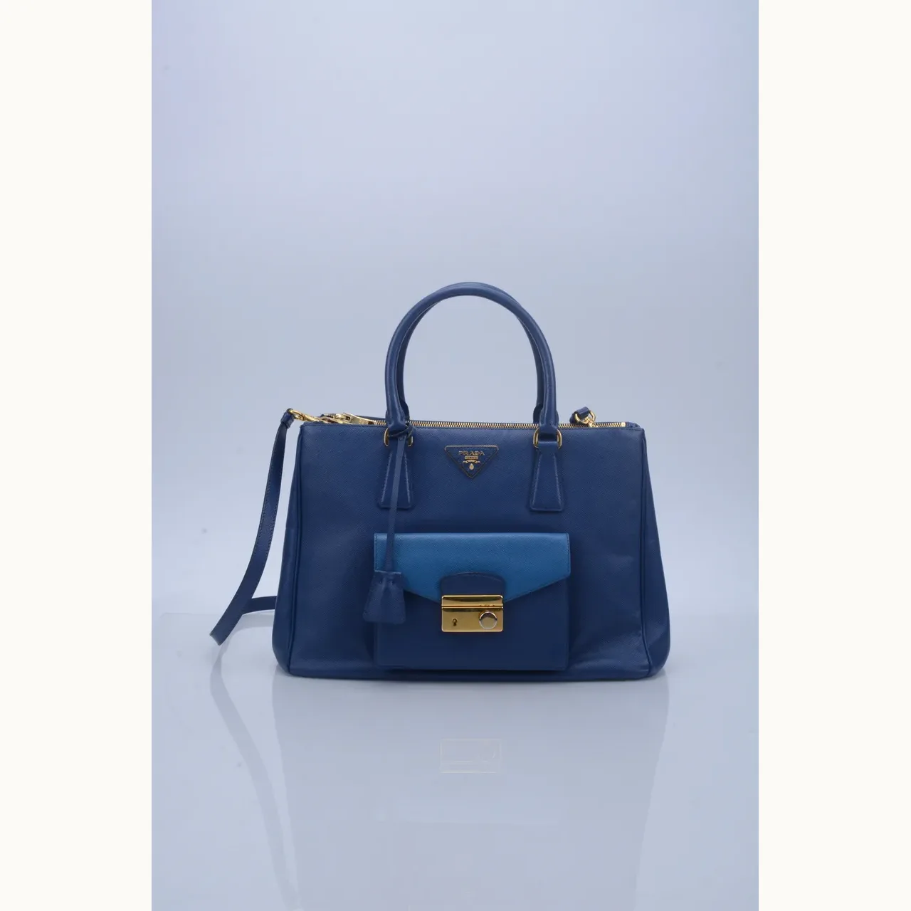 Bolsa Prada Galleria Front Pocket Azul
