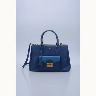 Bolsa Prada Galleria Front Pocket Azul