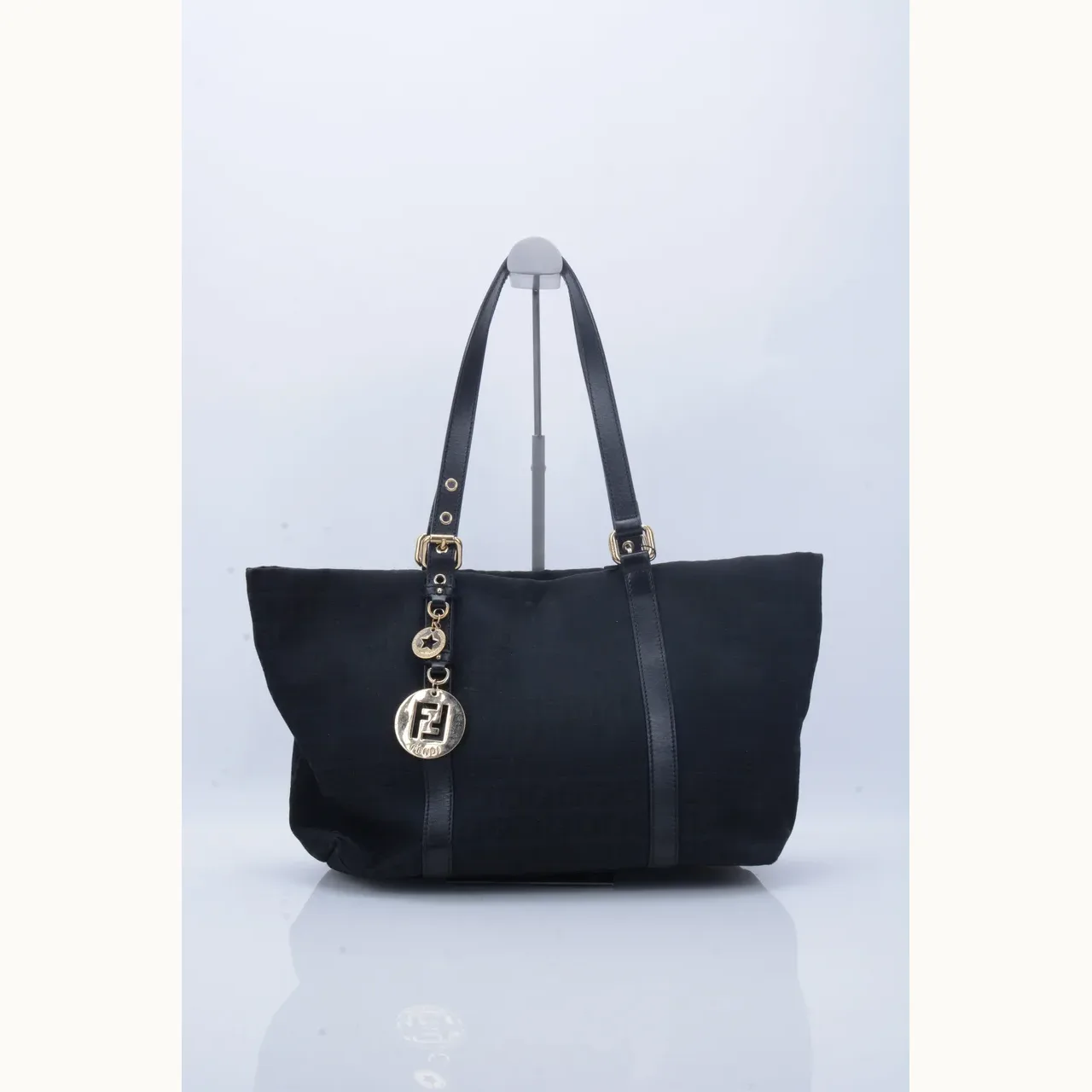 Bolsa Burberry Fendi Zucchino Canvas Negra
