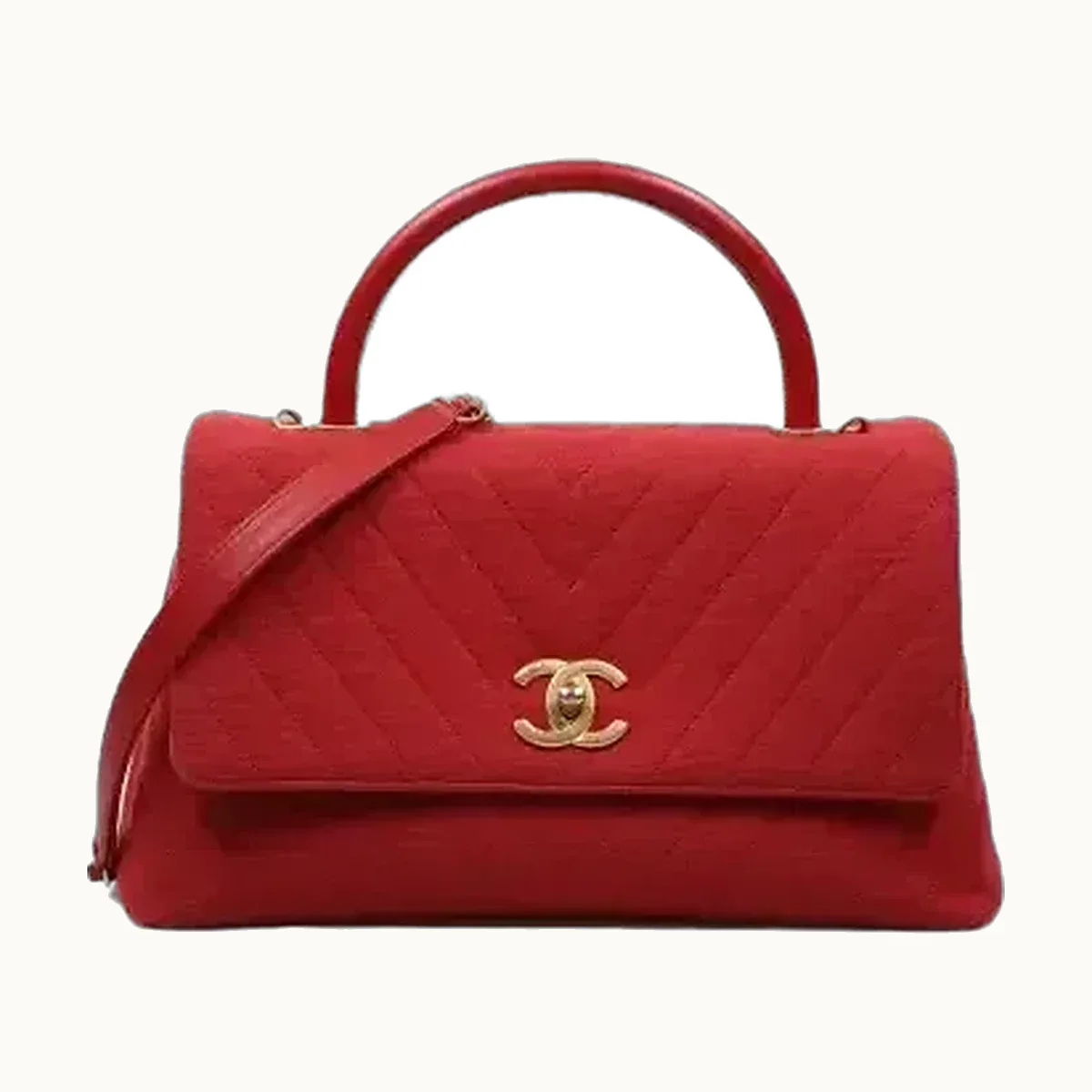 Bolsa Top Handle Chanel Chevron Coco