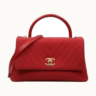 Bolsa Top Handle Chanel Chevron Coco