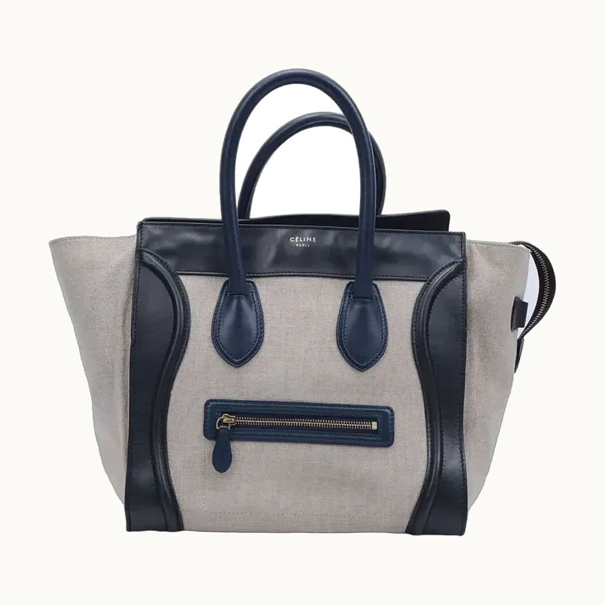Bolsa de Mano Céline Luggage Mini Canvas Beige