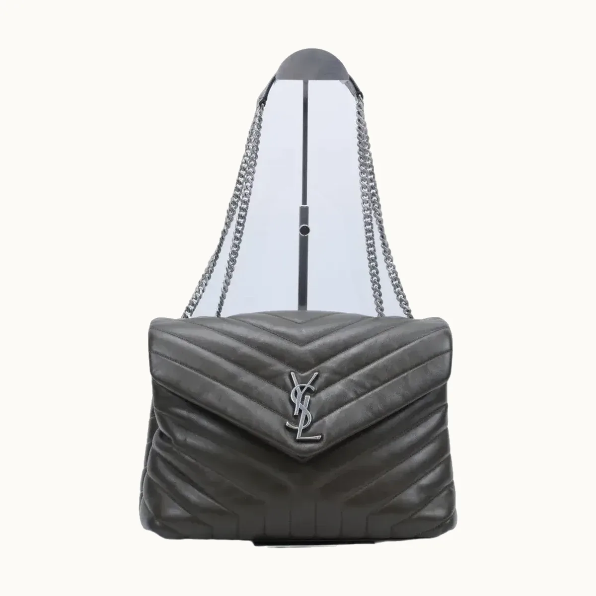 Bolsa de Hombro Saint Laurent Loulou Medium Verde