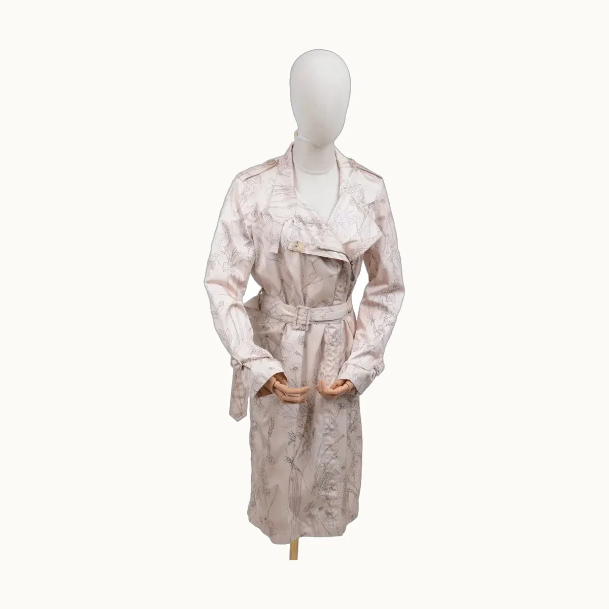 Abrigo Bottega Veneta Floral Beige, Talla S