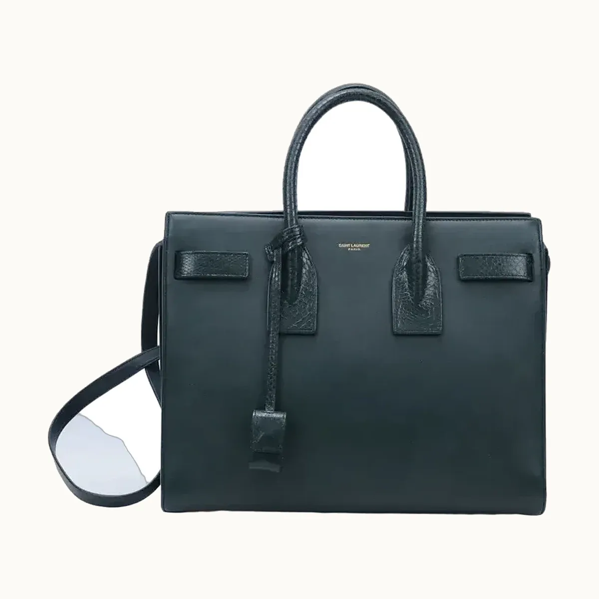 Bolsa de Mano Saint Laurent Jour Small Snakeskin Verde
