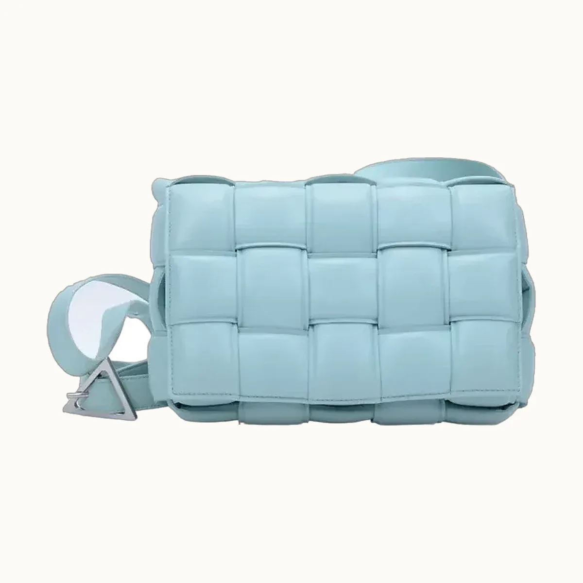 Bolsa de Hombro Bottega Veneta Padded Cassette Intrecciato Azul