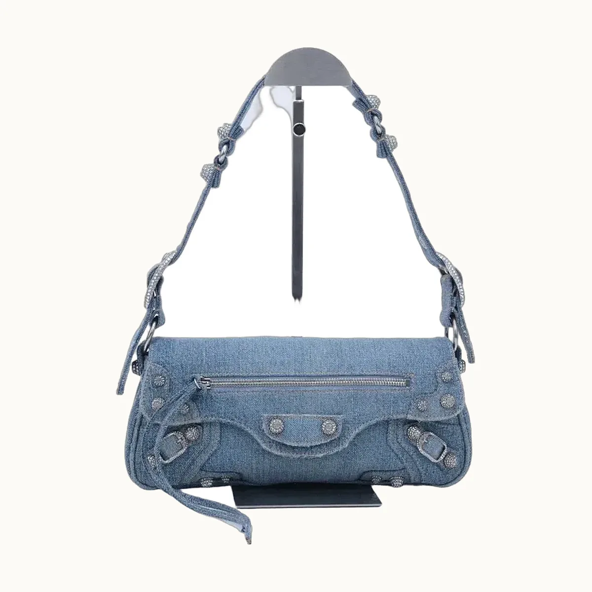 Bolsa de Hombro Balenciaga Le Cagole Sling Denim Azul