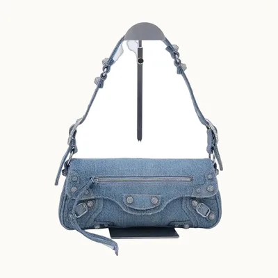 Bolsa de Hombro Balenciaga Le Cagole Sling Denim Azul