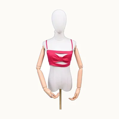 Chanel Tops Silk CC Bralette Rosa, Talla M