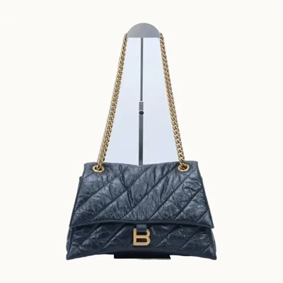 Bolsa de Hombro Balenciaga Crush Medium Quilted Negra