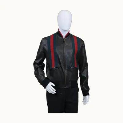 Chamarra Gucci Web Stripe Café, Talla M