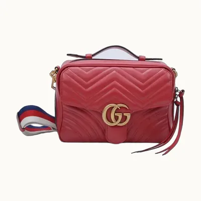 Bolsa Top Handle Gucci Marmont GG Roja