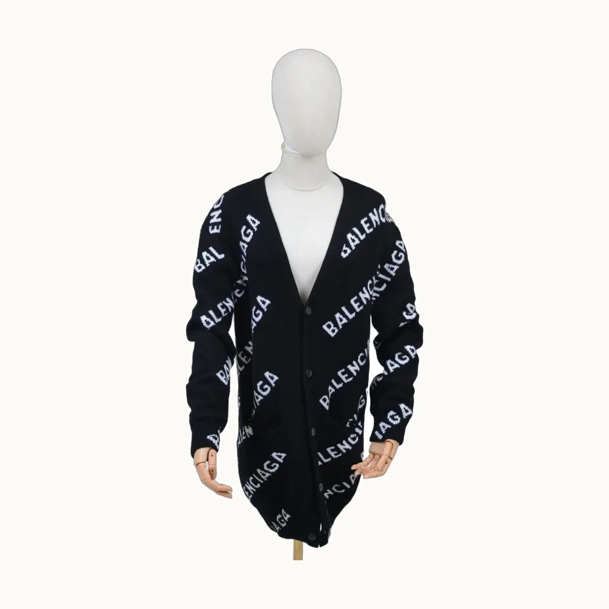 Balenciaga Suéteres Allover Negra, Talla XS
