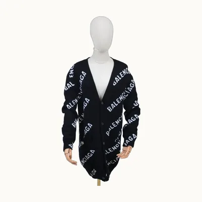 Balenciaga Suéteres Allover Negra, Talla XS