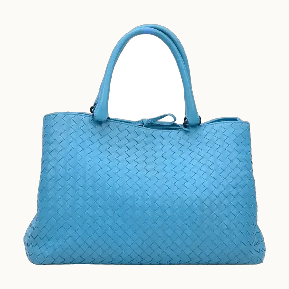 Bolsa Top Handle Bottega Veneta Intrecciato Azul