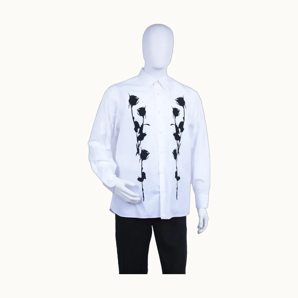 Prada Embroidered Poplin Blanca, Talla L