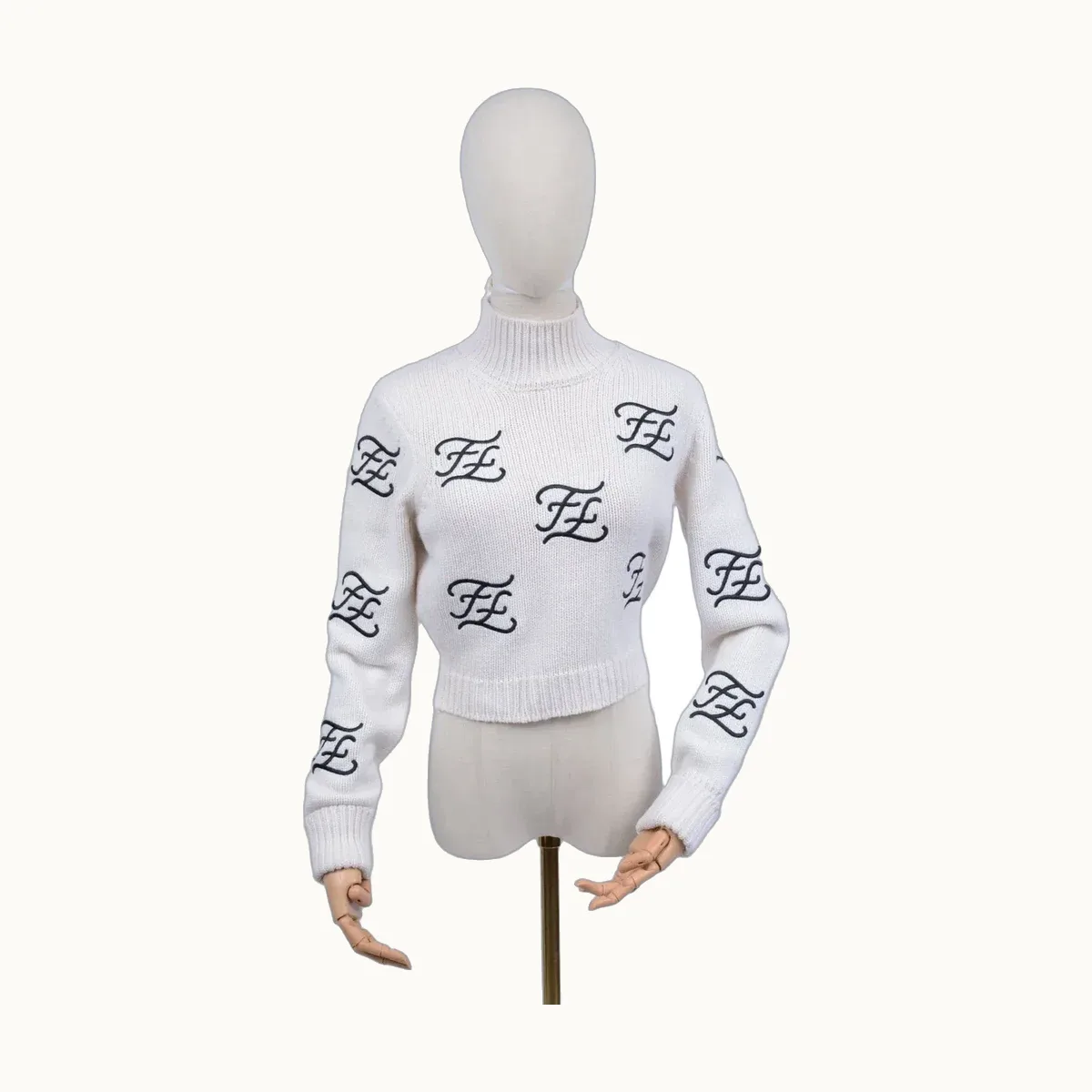 Fendi Karligraphy Crop Blanca, Talla XS