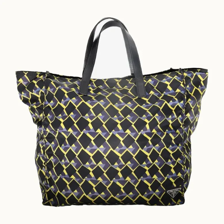 Bolsa Tote Prada Nylon Geometric Reversible