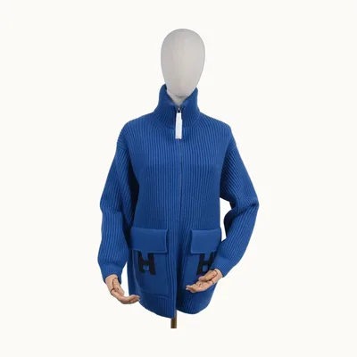 Hermès Pocket Knit Azul, Talla S