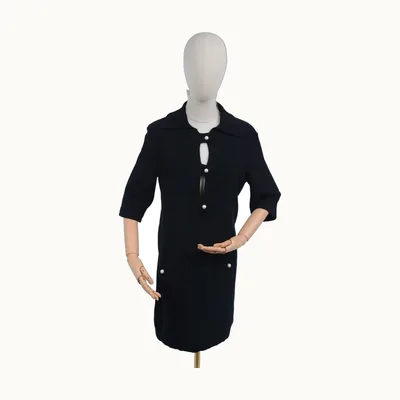Chanel Knit 2023 Faux Perla y negra, Talla XS