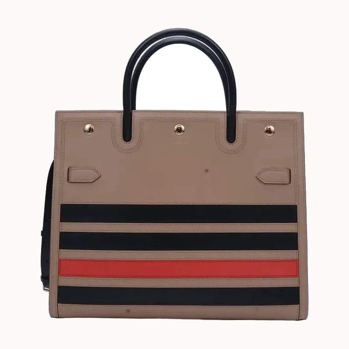 Bolsa Burberry Title Medium Striped Nude