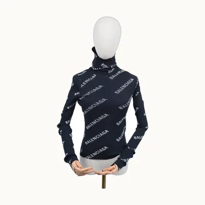 Balenciaga Hooded Rib Negra, Talla XS