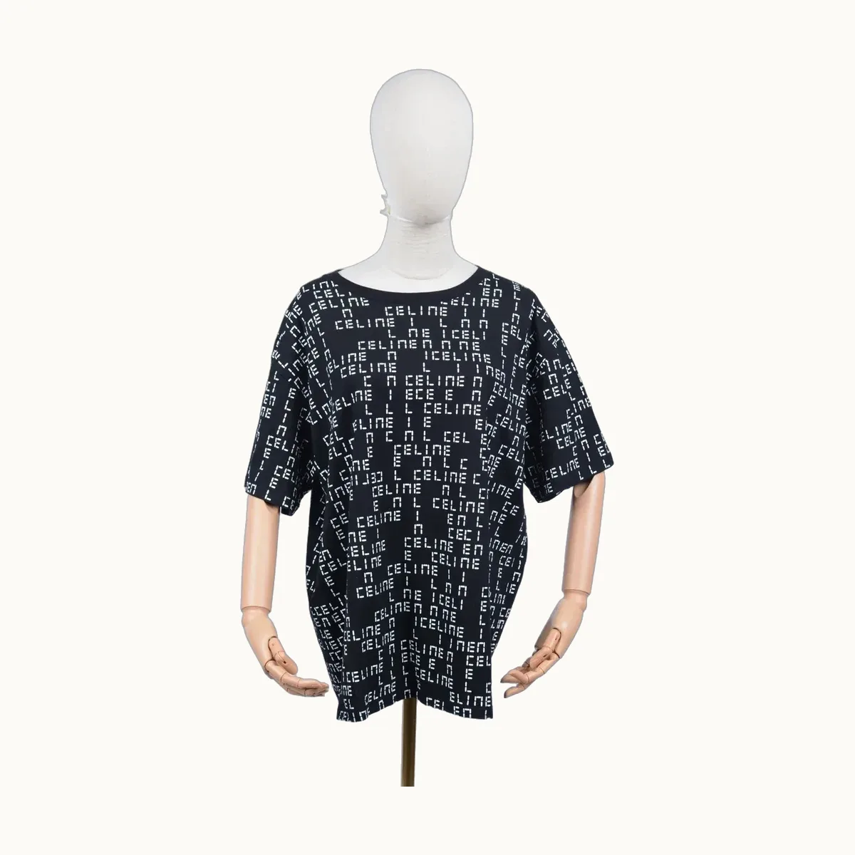 Céline Logo Print Negra, Talla XL