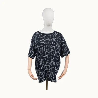 Céline Logo Print Negra, Talla XL