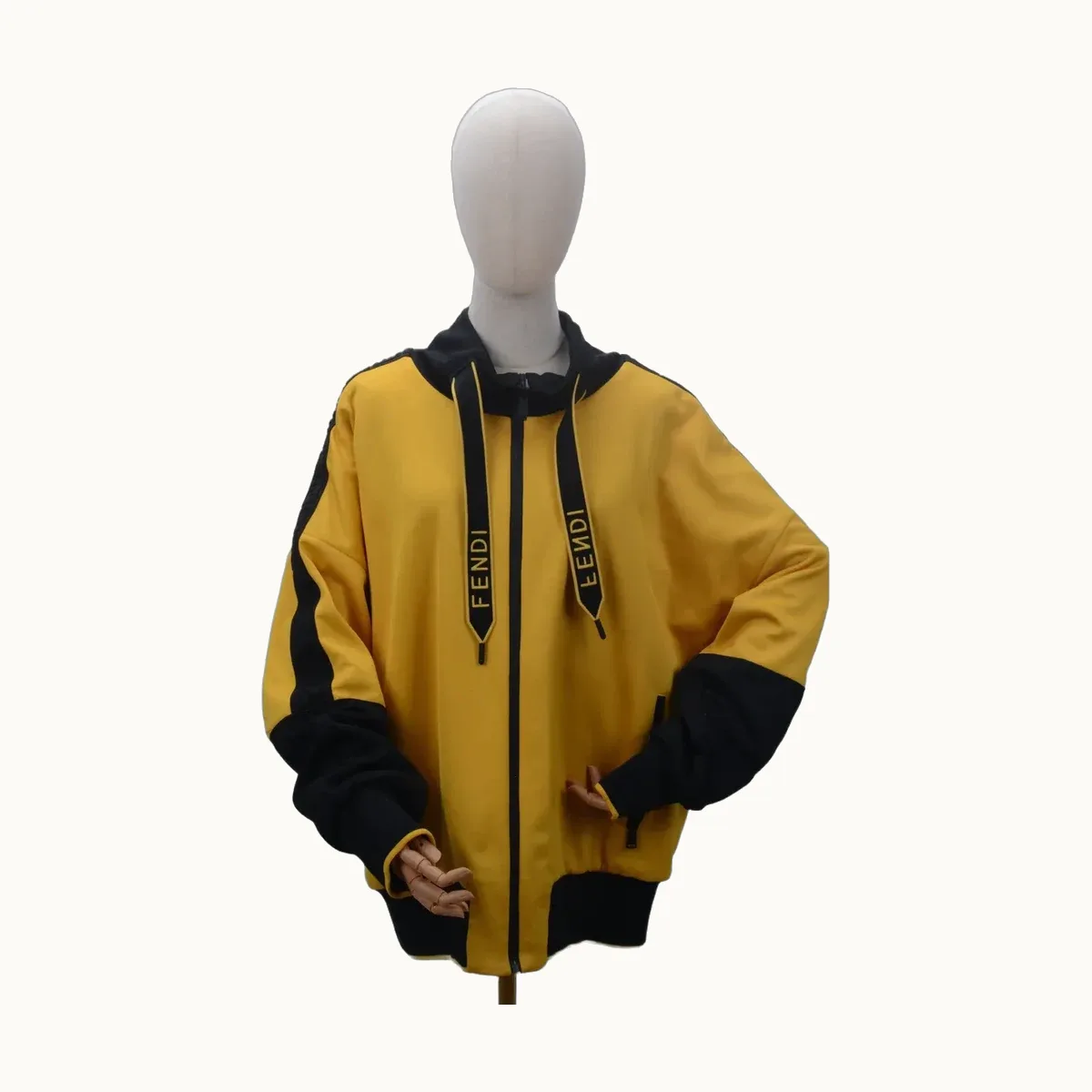 Chamarra Fendi Track Reversible Amarilla, Talla XL