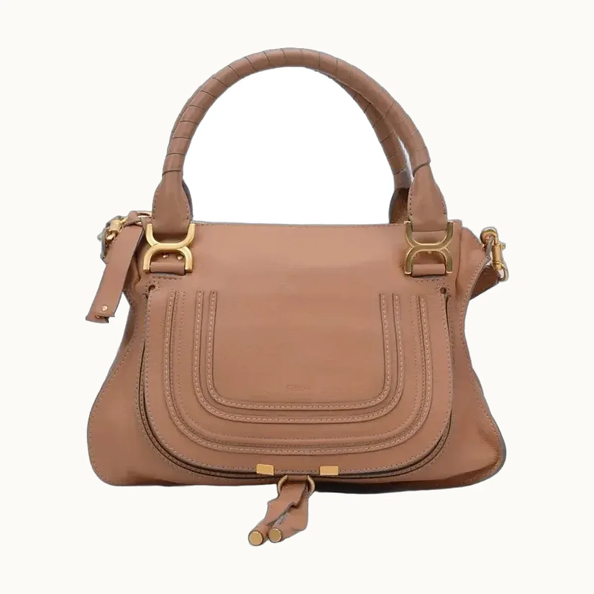 Bolsa de Mano Chloé Marcie Medium Camel