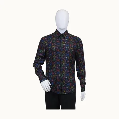 Camisa Fendi Print Noel Fielding Negra, Talla XXL