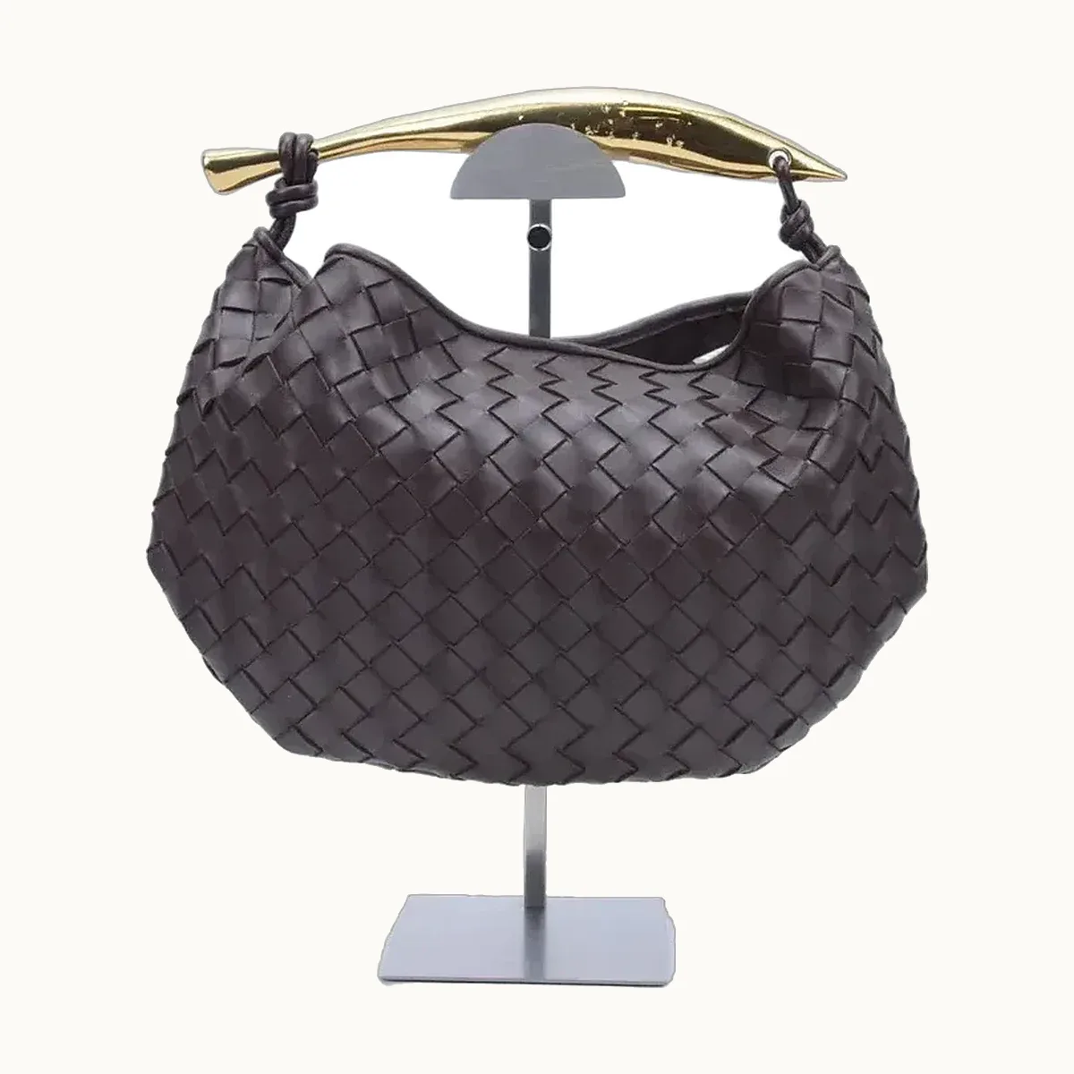 Bolsa de Mano Bottega Veneta Sardine Classic Intrecciato Café