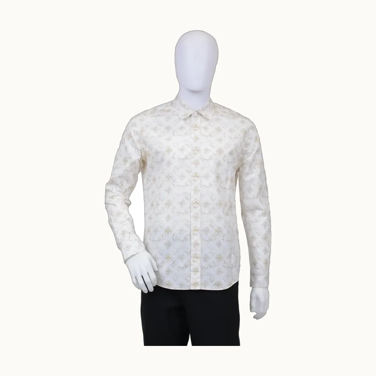 Camisa Louis Vuitton Monogram Beige, Talla S
