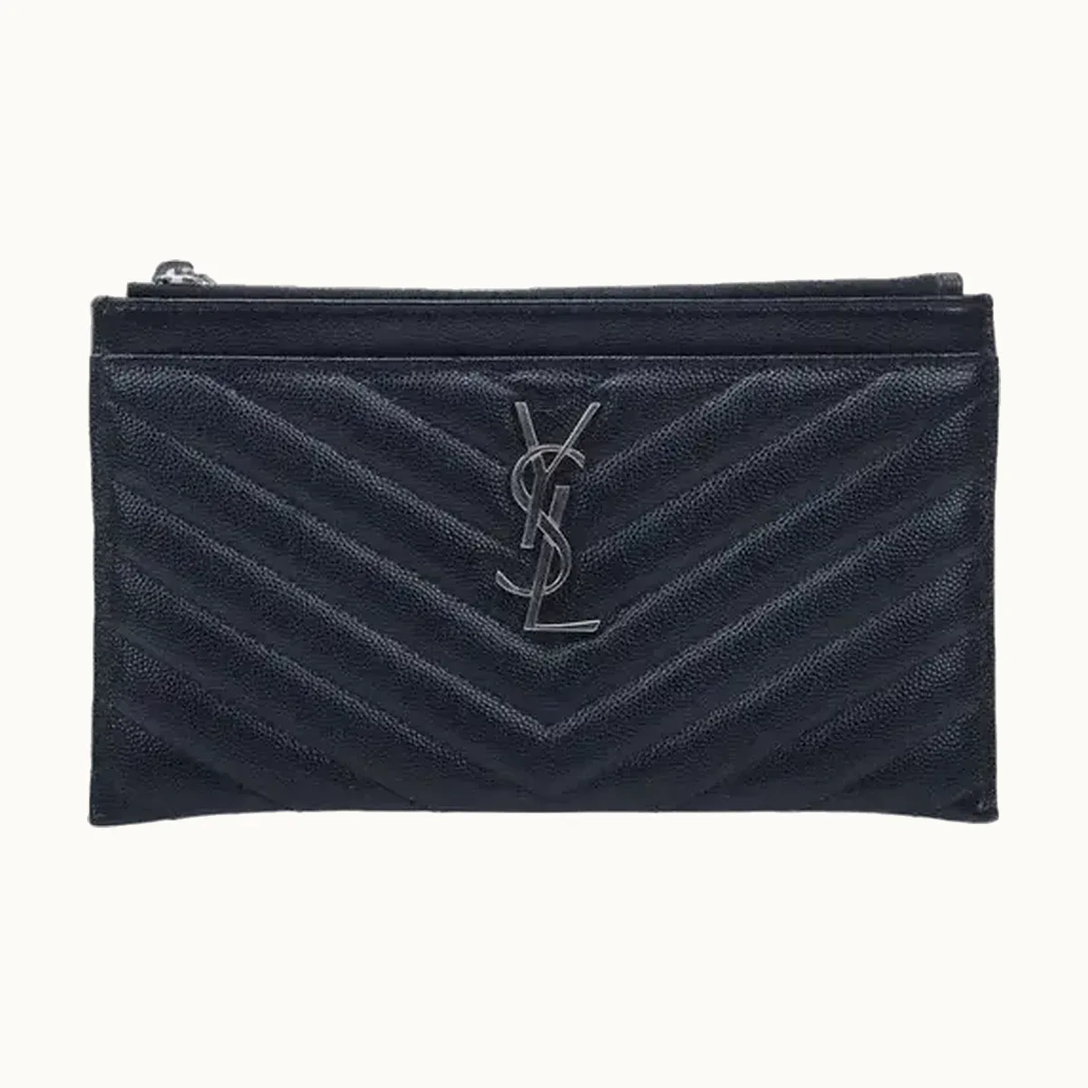 Pouch Saint Laurent Piel Monogram Negro