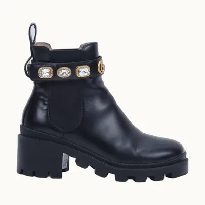 Botas Gucci Crystal Belt Negro Talla 36.5 / 3.5 mx