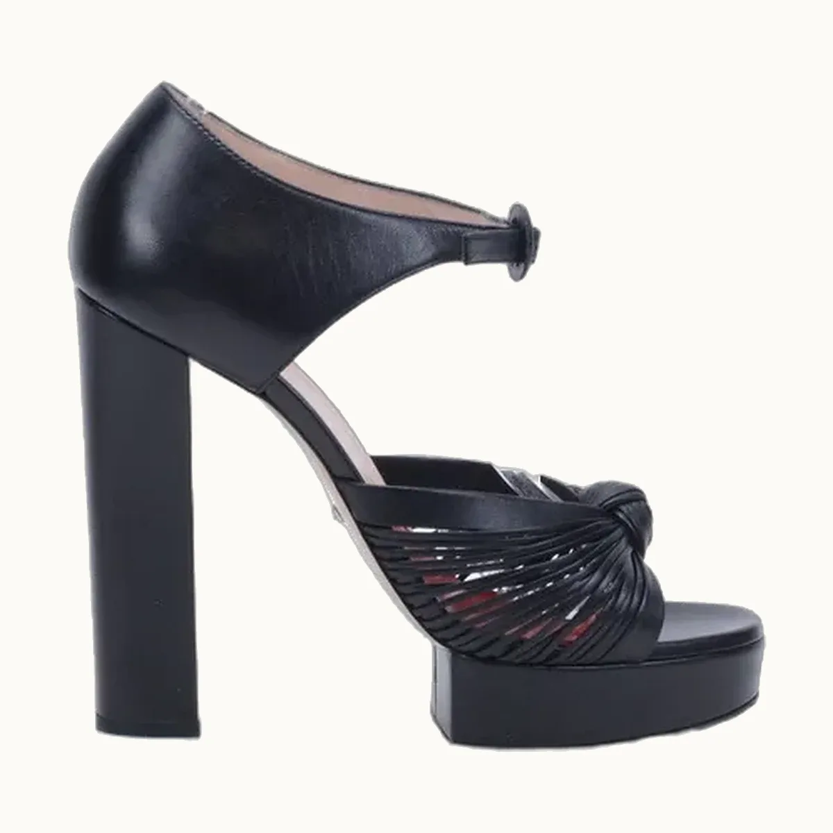 Sandalias de tacón Gucci Crawford 140 Negro Talla 40 / 7 mx