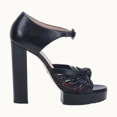 Sandalias de tacón Gucci Crawford 140 Negro Talla 40 / 7 mx