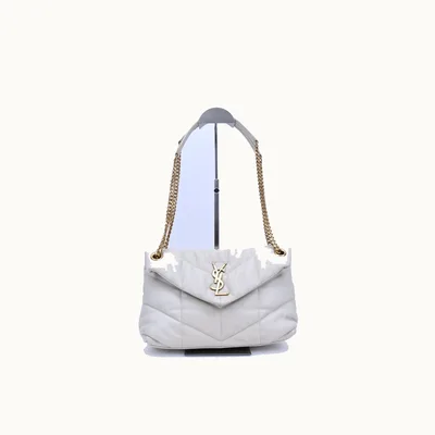 Crossbody Saint Laurent Puffer Small Beige pequeña