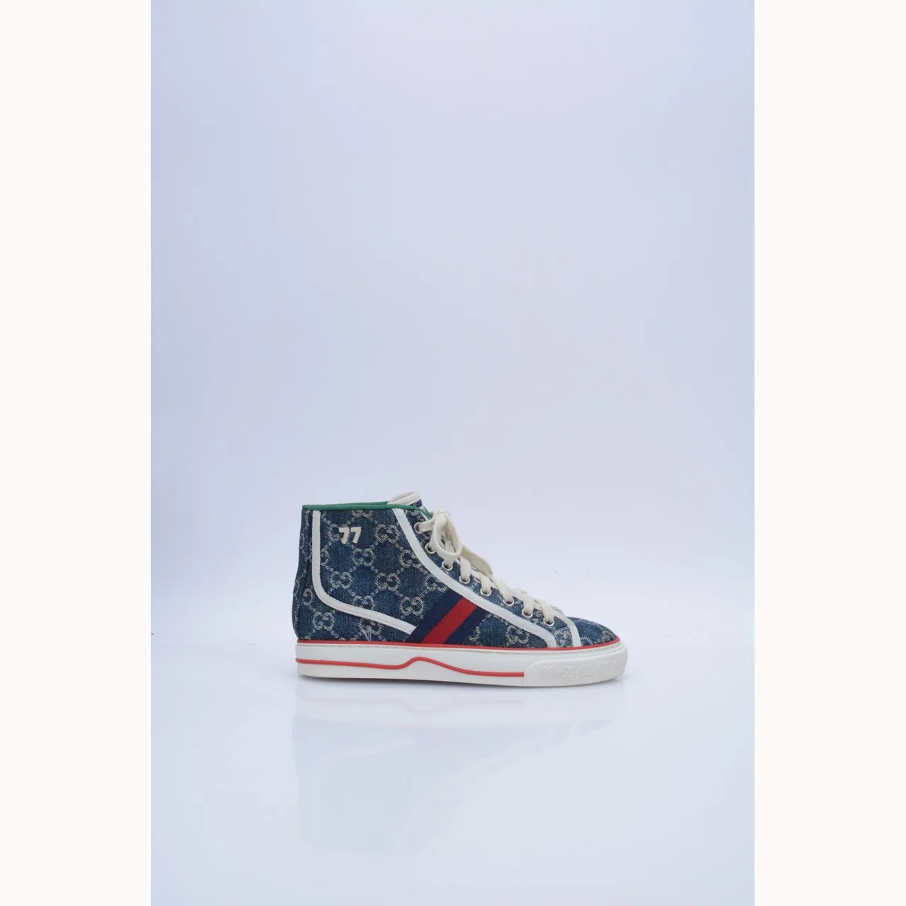 Tenis Gucci 1977 Denim High Top Azul Talla 35 / 2 mx