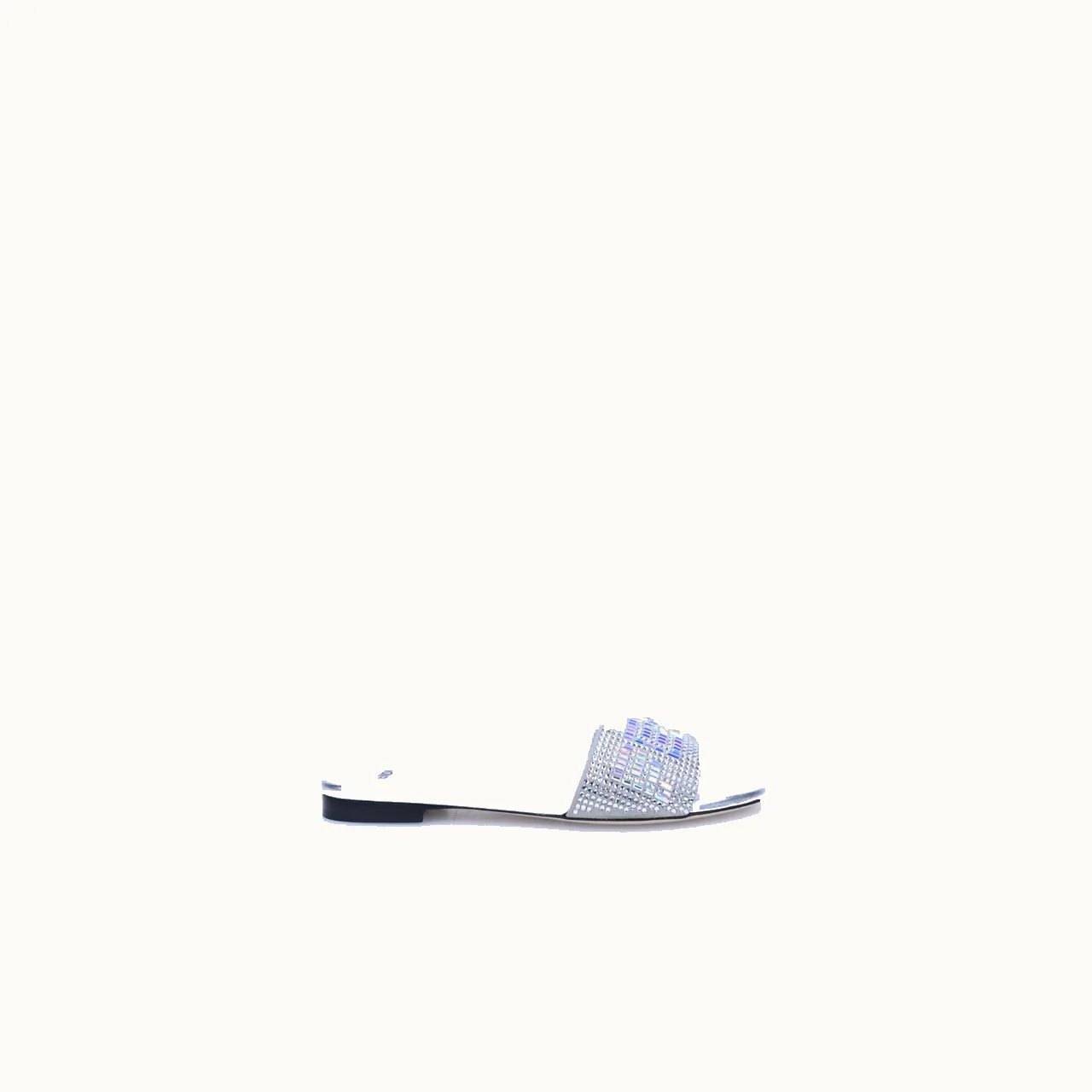 Sandalias flat Fendi Signature Plateado Talla 38.5 / 5.5 mx