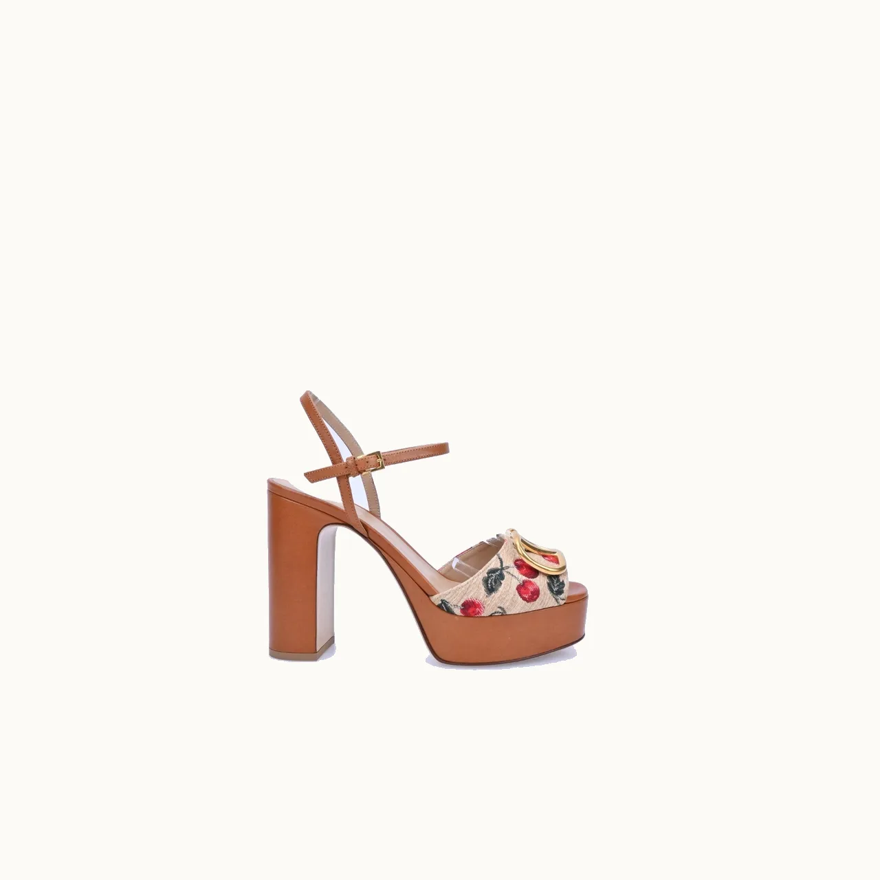 Sandalias de tacón Valentino VLogo Signature 115 Cherryfic Camel Talla 38 / 5 mx