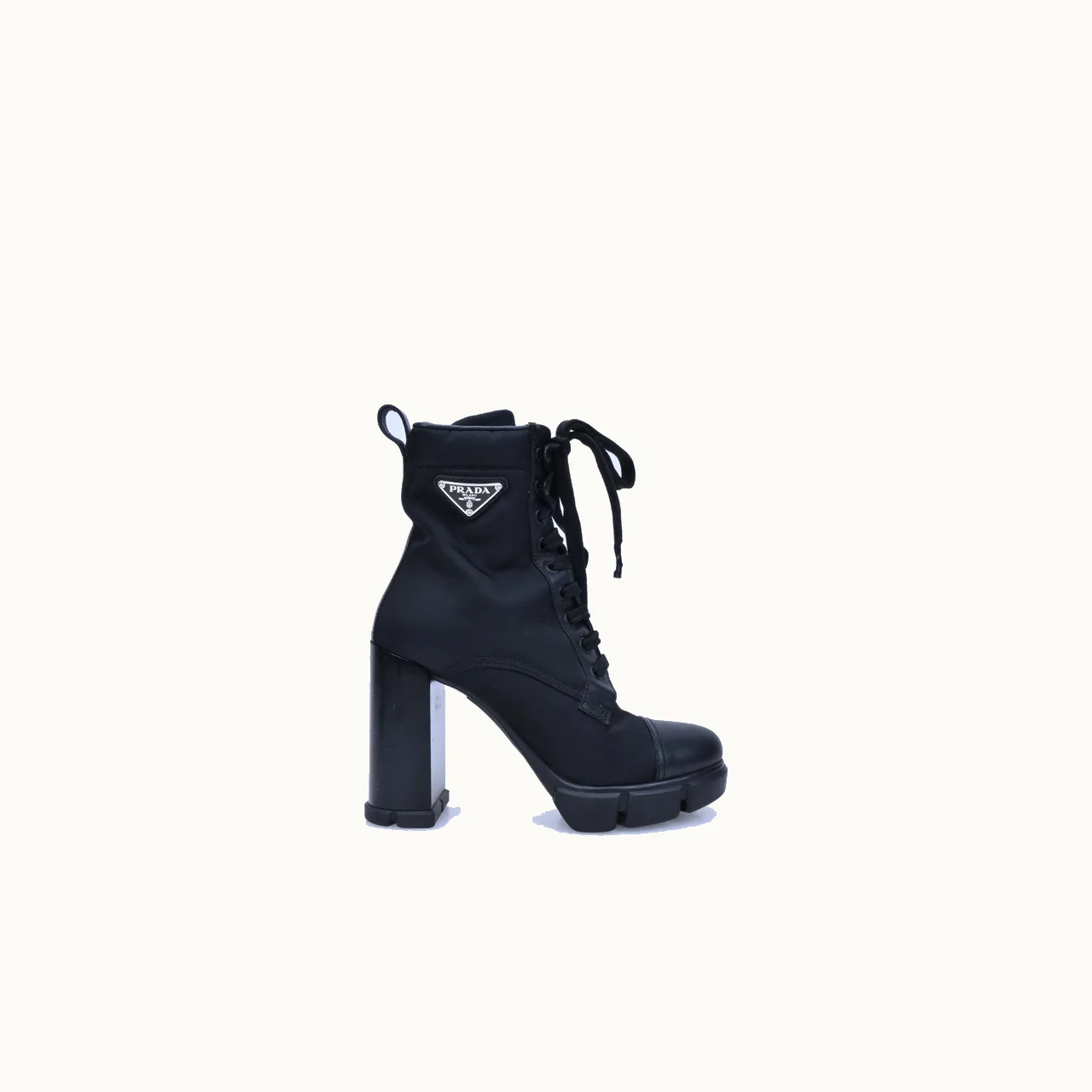 Botas Prada Re-Nylon Lace Up 90 Negro Talla 36 / 3 mx