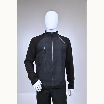 Hermès Chamarra Hermes Wool Panel Cafe Talla L