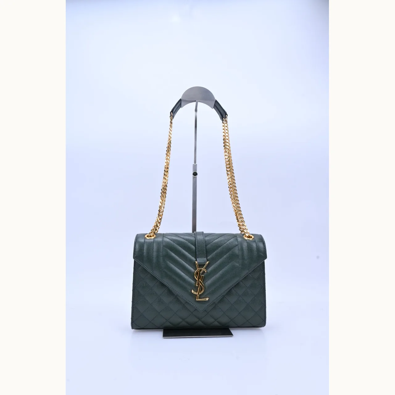 De hombro Saint Laurent Envelope Medium Verde mediana