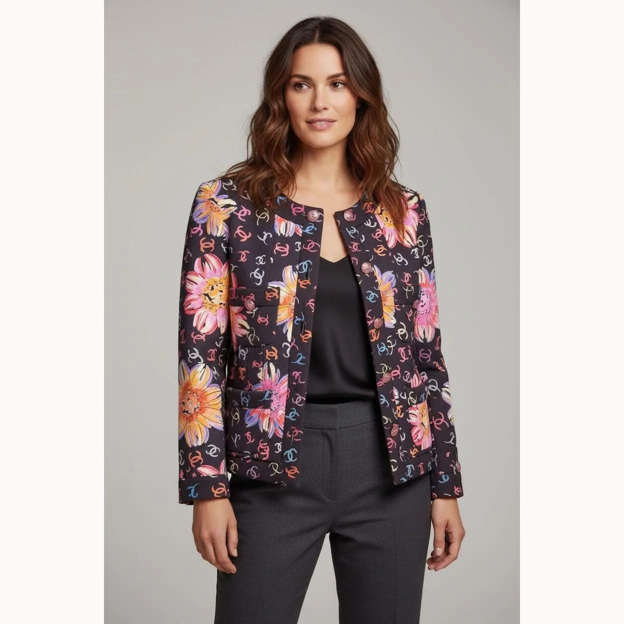 Chanel Floral print jacket T-38