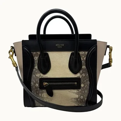 Bolsa Céline Luggage Nano Negra y blanca