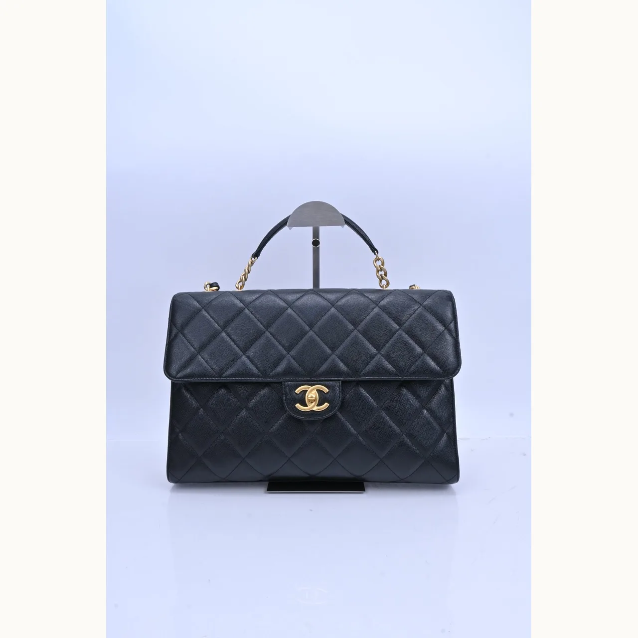 De mano Chanel Briefcase Large Caviar Negro grande